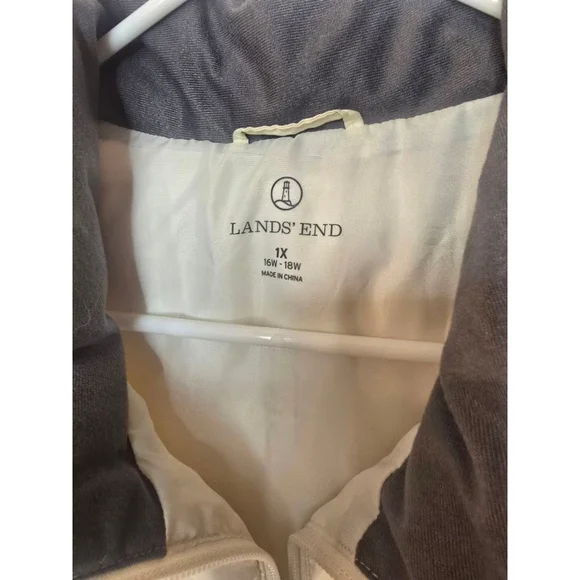 Lands' End Women's Puffer Vest Size 1X Cream/ Off White - Picture 5 of 9
